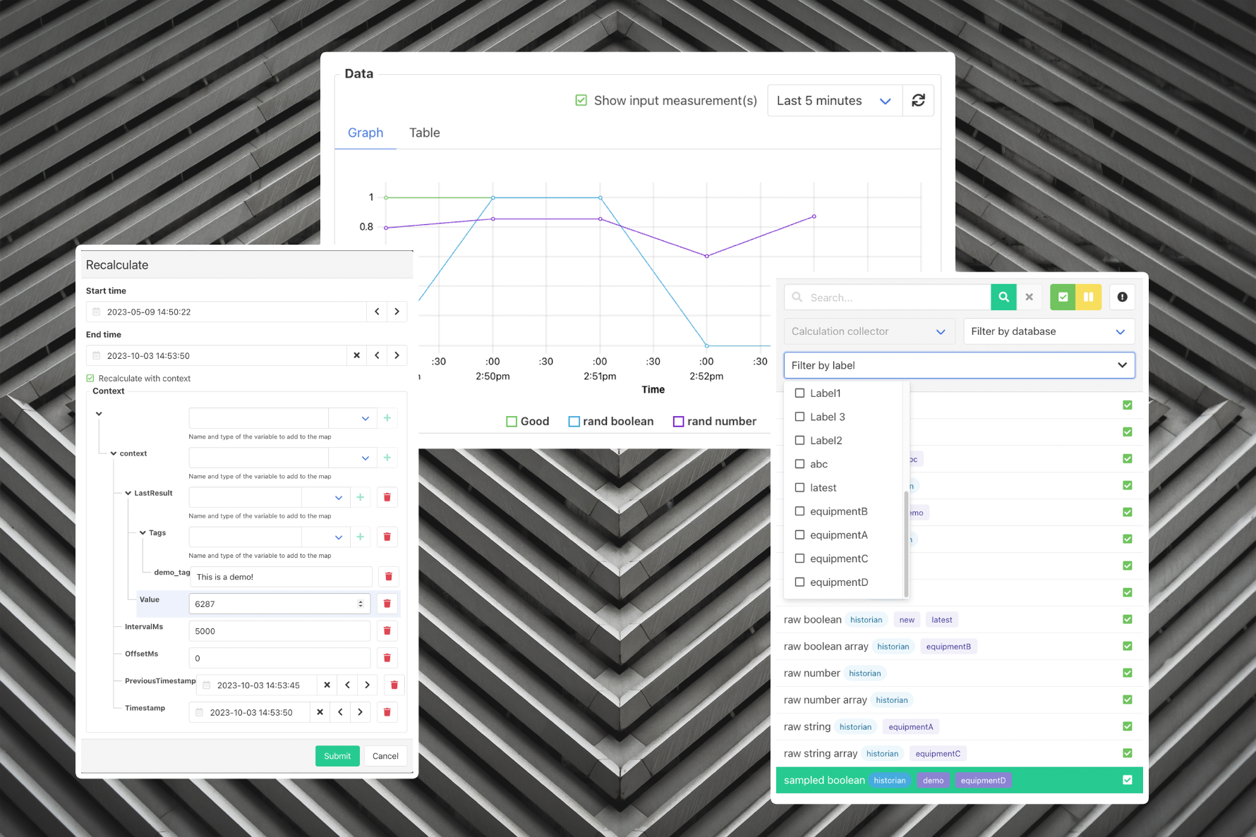 Enhanced calculation context