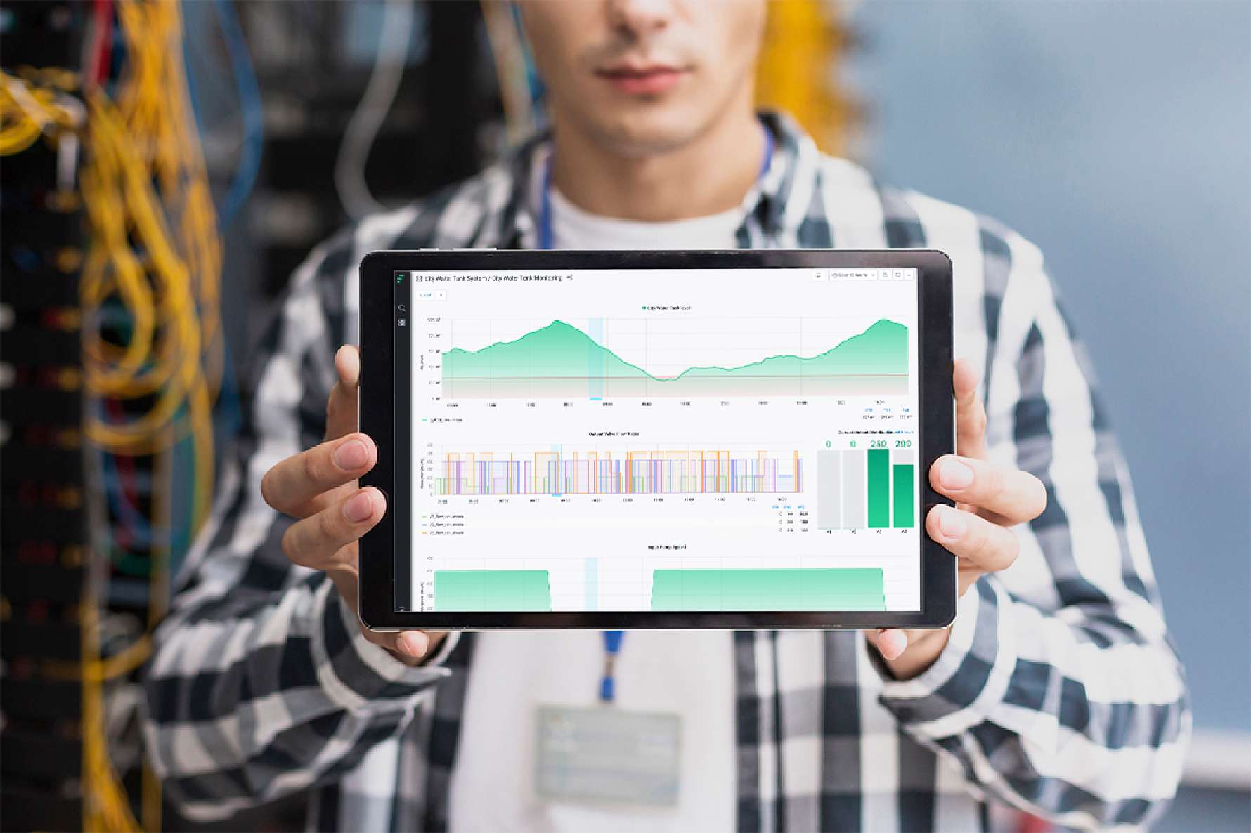 Engineer monitoring production