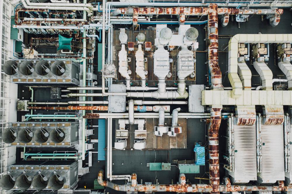 Aerial photo of production plant