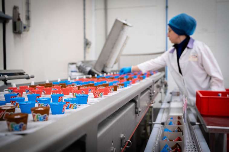 A production line full of ice cream