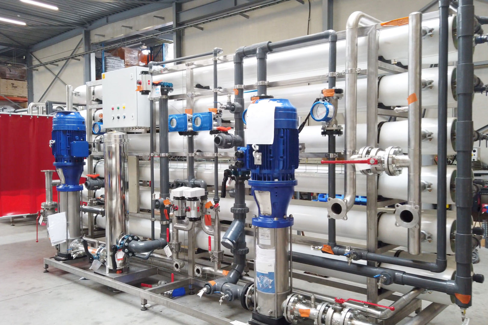 Piping of water treatment unit