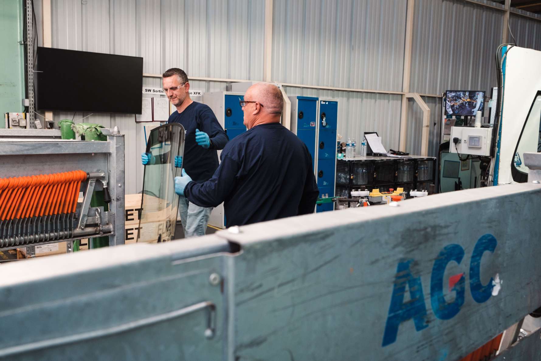 Automotive glass being produced